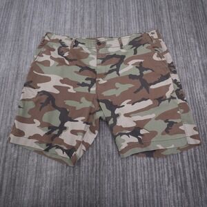Lucky Brand Mens Camo Chino Shorts 42 Fit 43x8.75 Woodland Camouflage Cotton